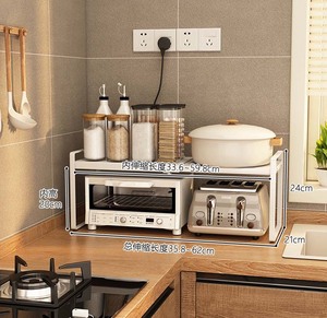 Microwave <strong>Shelf</strong> Small Household Appliances Storage Holder <strong>Air</strong> <strong>Fryer</strong> Organizer Kitchen Storage Rack - Product Image 6
