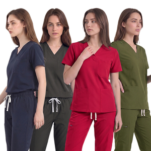Tenues médicales 75 % polyester 19 % viscose 6 % élasthanne Uniformes de soins de santé Vêtements de travail hospitaliers Logo personnalisé Haute qualité - Product Image 1