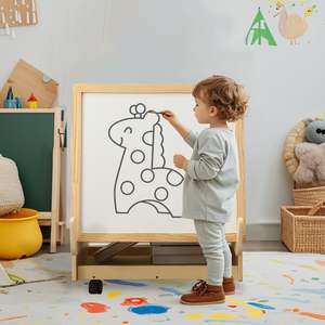 Tableau effaçable à sec, rangement sécurisé pour bébés, enfants, fournitures artistiques, <span class=keywords><strong>chevalet</strong></span> magnétique en <span class=keywords><strong>bois</strong></span> moderne, double face, salle de bain, chambre à coucher - Product Image 6