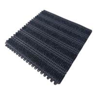 Dalles de tapis d'entrée modulaires classiques rayées à poignée P, en PVC commercial, à grille ouverte, pour drainage de l'eau et élimination de la saleté, tapis emboîtables