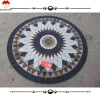 Mosaïque de marbre colorée pour sol extérieur, mosaïque de marbre hexagonale pour cour