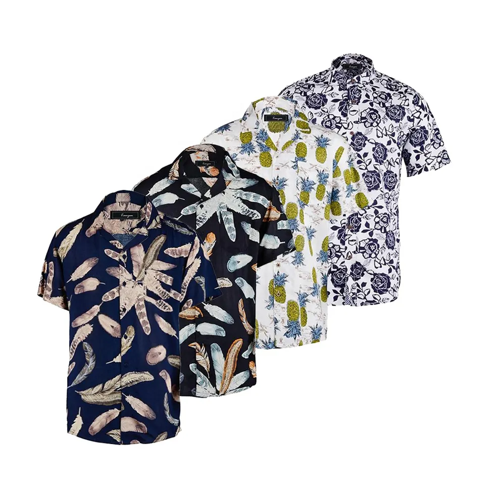 2022 design Street Brand summer Hawaiian Style Artistic Face Casual Men's Printing Beach Cardigan Short Sleeve beach Shirts men