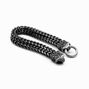 Yunnique Men's <b>Titanium</b> Steel Bracelet Magnetic Buckle Geometric Pattern Vintage Distressed Jewelry Gift Guangzhou Model - Product Image 4