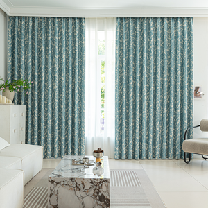 <span class=keywords><strong>Rideaux</strong></span> occultants Monet Apricot Whisper, bleu clair floral, à œillets, pour salon, style minimaliste, vente en gros au mètre - Product Image 2