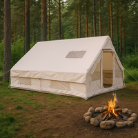 Tente de camping gonflable à deux pièces à double porte quatre saisons en tissu Oxford 420D de 12 m², installation rapide, imperméable, abri extérieur