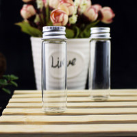 Petites fioles cylindriques en verre avec capuchon en aluminium, tubes à essai scellés pour laboratoire, flacons d'aliquote, mini-bouteilles créatives pour vœux en bois d'agar