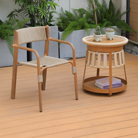 Table basse de jardin moderne en métal Meiqi avec cadre en métal résistant aux intempéries pour balcon et terrasse