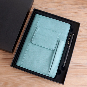 Ensemble cadeau de carnet de notes en cuir PU A5 pour les réunions de bureau et les devoirs scolaires - Couleurs personnalisées - Product Image 1