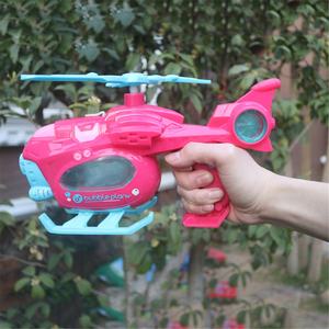 Machine à bulles de savon électrique <span class=keywords><strong>en</strong></span> forme d'hélicoptère, pistolet à bulles pour enfants, <span class=keywords><strong>jouet</strong></span> d'été <span class=keywords><strong>en</strong></span> plein air avec musique et lumières - Product Image 4