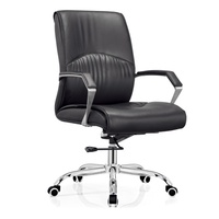 Chaise de bureau de direction en cuir, design contemporain noir ergonomique moderne, mobilier de bureau pour visiteurs et réunions