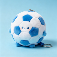 Gantungan Kunci Boneka Bola Sepak Bola, Mainan Lembut, Boneka Lucu, Boneka Plushie, Gantungan Kunci Plushie Olahraga Custom Personal