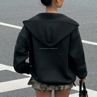 Sweat-shirt à capuche zippé en polaire surdimensionné pour femme, style gothique Y2K grunge, avec œillets métalliques, fabrication OEM