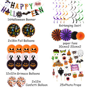 Set Decorazioni per Festa di Halloween, Striscione, Bandiera, Segnaposto per Torta, Palloncini, Accessori per Decorazioni - Product Image 4