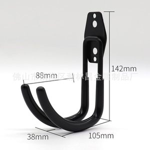 Gancho de pared de acero resistente tipo J para gestión de cables y accesorios de carga de vehículos eléctricos, gancho redondo mediano negro - Product Image 4