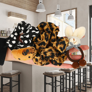 Coletero con Estampado de Leopardo, Banda para el Cabello de Alta Elasticidad, Accesorio para Cola de Caballo, Uso Diario, Otoño 2024, Origen Yiwu - Product Image 1