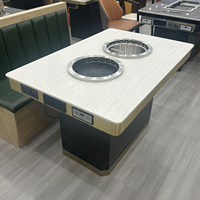 Table de Barbecue de Bateau à Vapeur Coréen Moderne Barbecue Électrique Sans Fumée Cuisinière à Induction Multi Hot Pot Table à Manger pour Restaurant