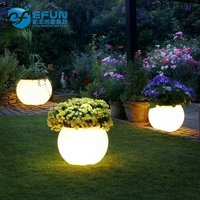 Vase lumineux LED pour patio et jardin, en plastique, rechargeable, lavable, réutilisable, amovible, changeant de couleur RGB, écologique