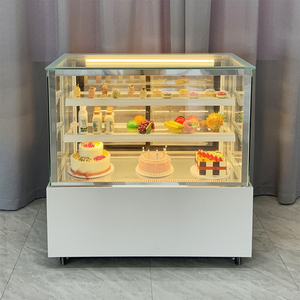 <span class=keywords><strong>Vitrina</strong></span> de pastelería de vidrio cuadrado para mostrador de panadería <span class=keywords><strong>vitrina</strong></span> de pastel refrigerada - Product Image 4