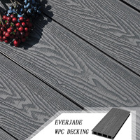 Planche de terrasse extérieure en composite bois-plastique Everjade EJ IPE brossé, imperméable, antidérapant, à clipser, design moderne, double couleur