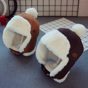 Cappello invernale per bambini con cappelli per bambini in velluto cappello scaldino per orecchie peloso per ragazze ragazzi <span class=keywords><strong>sciarpa</strong></span> berretto addensato fotografia neonato roba per bambini - Product Image 2