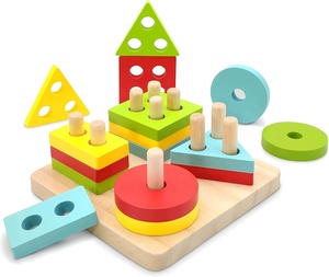 Giocattoli Montessori per 1 2 giocattoli di smistamento e impilamento in legno di <span class=keywords><strong>3</strong></span> <span class=keywords><strong>anni</strong></span> giocattoli per l'apprendimento educativo per bambini in età prescolare - Product Image 1