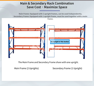 Étagères métalliques robustes sur mesure, rayonnages à structure en acier, rayonnages à palettes robustes - Product Image 4