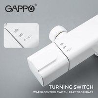 Gappo robinet de douche de bain blanc mélangeur de douche fiable avec thermostat corps en laiton ensemble de douche à une poignée G2491-8