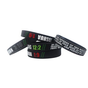 Sẵn Sàng Để Tàu John <span class=keywords><strong>3</strong></span>:16-Romans 12:2-<span class=keywords><strong>Joshua</strong></span> <span class=keywords><strong>1</strong></span>:9 Tôn Giáo Kinh Thánh Silicone Dây Đeo Cổ Tay Vòng Đeo Tay - Product Image 5