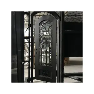 Наружные двери для французского дома, охранная Входная кованая железная дверь