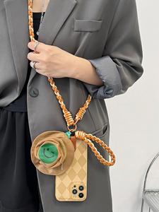 Ins Style Fisherman's Cap Ear Colgador de la caja del teléfono móvil para Apple 16 Promax Carcasa para iPhone 15 14 Plus 13 Lanyard 11 - Product Image 5