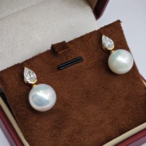 Серьги-гвоздики UM Jewelry из золота и серебра 925 пробы оптом с натуральным пресноводным жемчугом для мужчин и женщин, для свадьбы, вечеринки, юбилея, на каждый день - Product Image 2