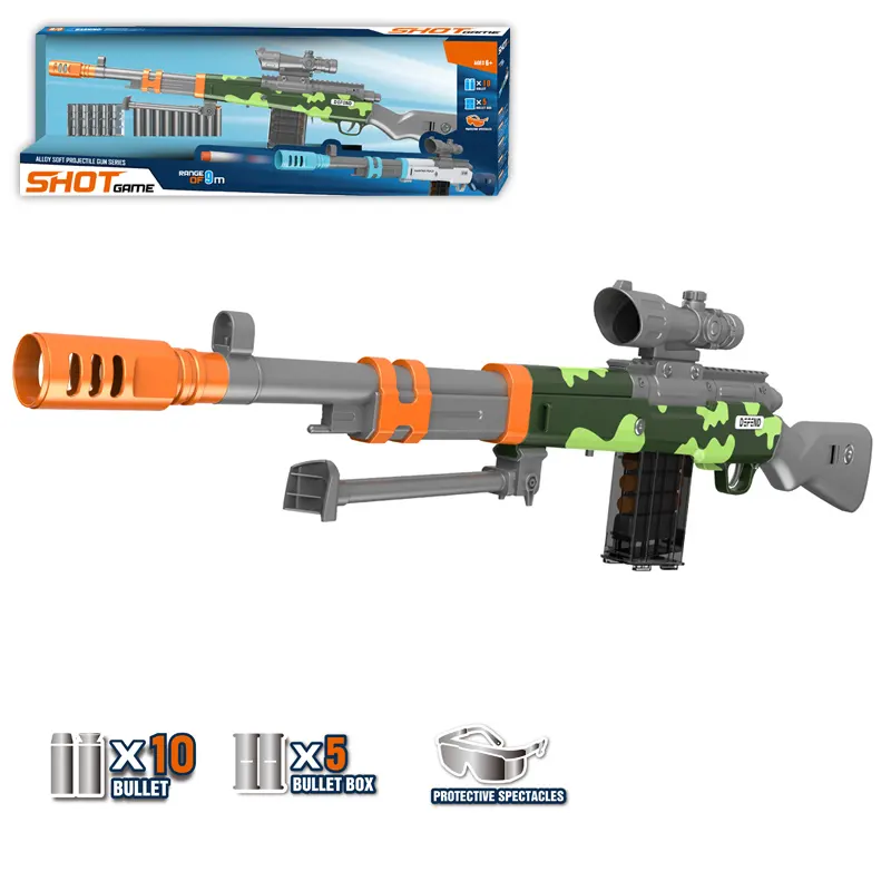 Venta caliente Pistola de juguete de plástico Niños Juego de disparos Juguetes Jump Shell Pistola de balas blandas