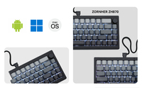 Teclado para Juegos Zornher ST68, Teclado Mecánico Inalámbrico con Retroiluminación RGB, Programable, 68 Teclas, Teclado para Esports para PC Gamer