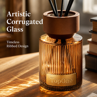 Diffuseur de parfum moderne avec bâtonnets en fibre, flacon en verre, emballage personnalisé avec logo, diffusion large