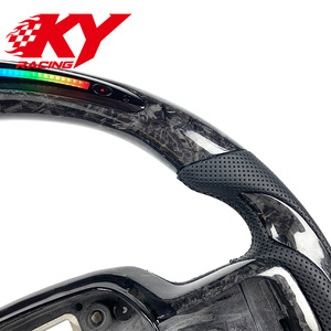 พวงมาลัยคาร์บอนไฟเบอร์สีดำแบบแข่งรถ สำหรับรถฟอร์ด แร็พเตอร์ F150 F250 F350 XLT XL พร้อมจอแสดงผล LED RPM - Product Image 2