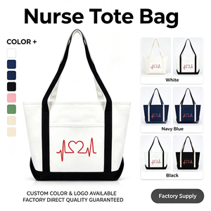 Borsa Medica Personalizzata per Infermiere in Stile Inglese, Resistente all'Acqua, in Tela di Cotone con Ricami, Borsa Utility Premium per Donne - Product Image 1