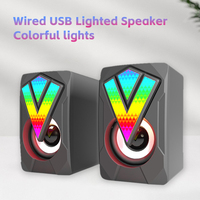 Haut-parleur de jeu filaire USB LED RGB de haute qualité pour PC portable, stéréo, communication auxiliaire, fonction de chargeur sans fil, 20+ heures d'autonomie