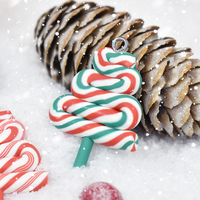 Arbre de noël polymère argile bonbons résine breloques pour la fabrication de bijoux à bricoler soi-même boucle d'oreille pendentifs épingle à cheveux coque de téléphone accessoires de décoration