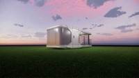 Château Villa en acier préfabriqué de luxe, prêt à être expédié, portable, petit conteneur, 2 chambres, espace préfabriqué, capsule habitable, bureau rapide