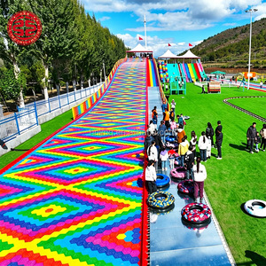 Manèges de divertissement non motorisés, toboggan en plastique arc-en-ciel pour l'extérieur, toboggan sec pour le ski en plein air, toboggan en plastique pour parc - Product Image 1