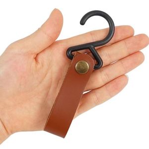 Outdoor camping <b>S</b>-shaped <b>hook</b> portable storage lanyard <b>hook</b> PU leather triangle shelf <b>hook</b> customization - Product Image 1