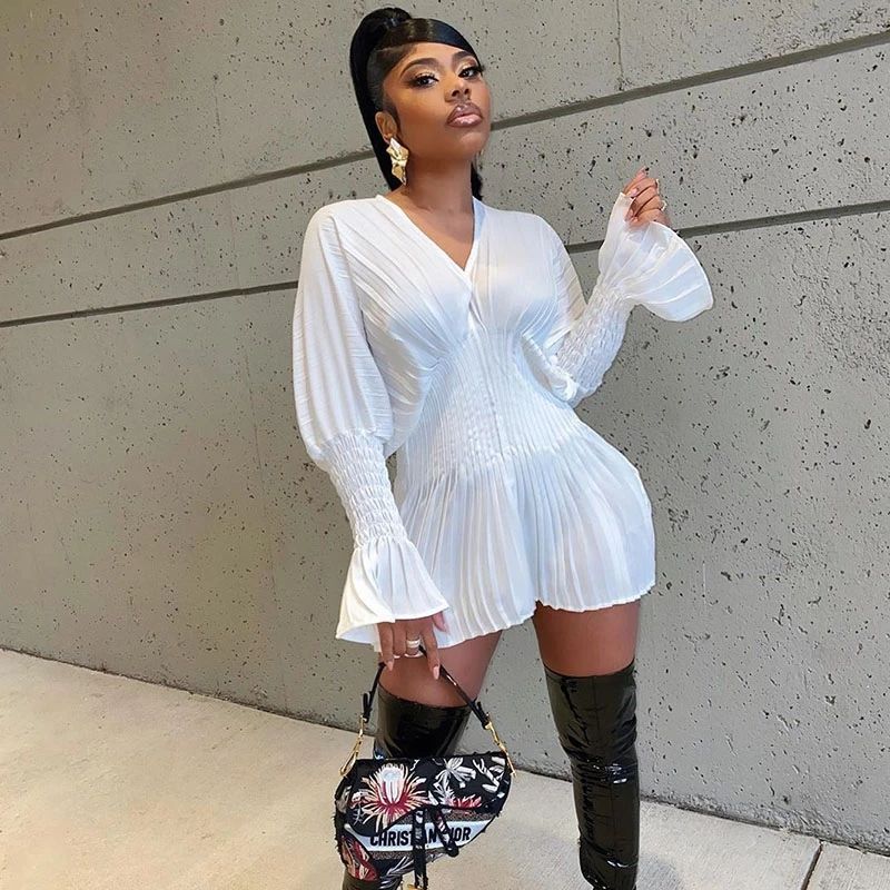 Elegant Long Sleeve Mini Dress for Women Party Club Summer