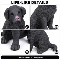 Jouet en PVC noir 6,5x3,5x6cm pour chien, peluche souple à presser, jouet éducatif sur le thème de la faune sauvage, décoration de bureau pour enfants