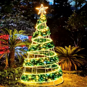 Luxury Artificial Christmas Tree with LED <b>Lights</b> and Decorative Ornaments for Hotel Mall Home Holiday Display - Product Image 1