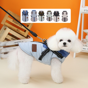Grosir pakaian hewan peliharaan katun pola polos jaket hoodie anjing besar kustom Aksesori hangat musim dingin dalam gaya klasik dibuat poliester - Product Image 1