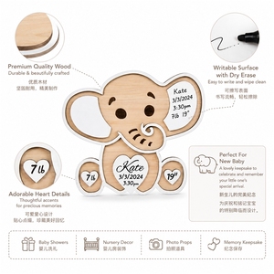 Targa in Legno Personalizzata con Informazioni sulla <span class=keywords><strong>Nascita</strong></span> del Bambino, Decorazione per Cameretta, Regalo per Neonati - Product Image 3