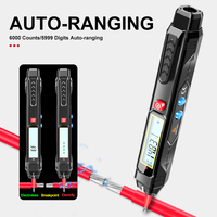Multimètre numérique de type stylo à sélection automatique de plage, 6000 comptes, testeur multifonction, testeur de tension NCV avec écran LCD