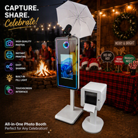 Miroir intelligent portable de 21,5 pouces avec écran tactile, borne photo DSLR, hauteur réglable électriquement, kiosque selfie pour mariages, événements et fêtes