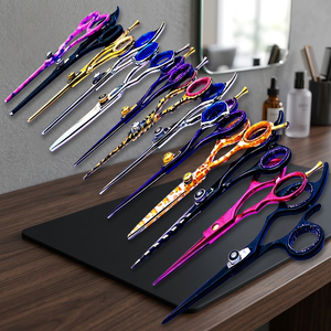 Ciseaux de coiffure professionnels pour salon, 6 pouces, pour droitiers, manche long, acier inoxydable 4Cr13, écologiques, soins personnels et beauté - Product Image 1