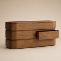 Commode moderne en bois à 6 tiroirs, meuble de rangement, buffet de salon, unité de rangement à tiroirs, meuble